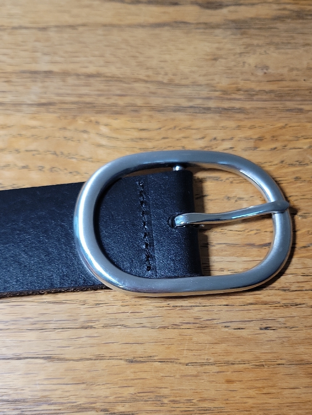 Vintage GAP Women's Cow Leather Belt Size XS Oval Silver Buckle Y2K Style - Picture 5 of 11